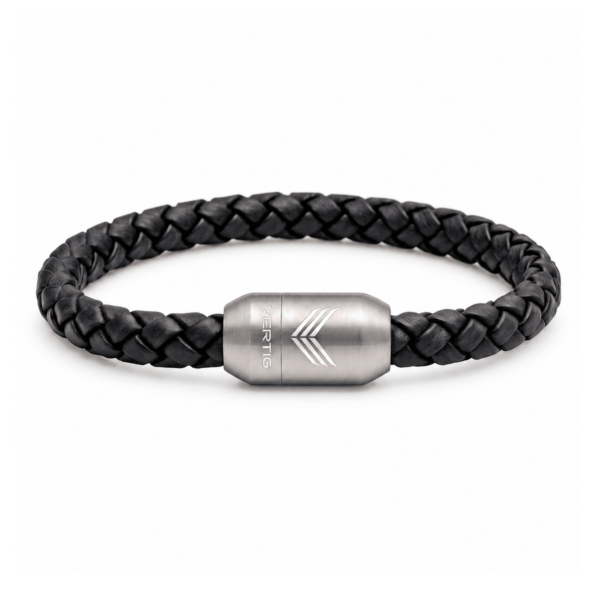 Vertig Magnetic Leather Bracelet Black