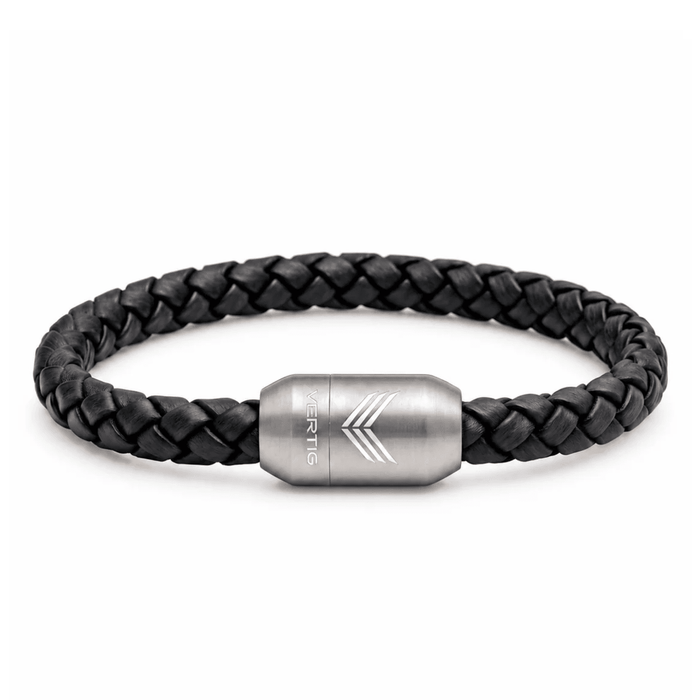 Vertig Magnetic Leather Bracelet Black