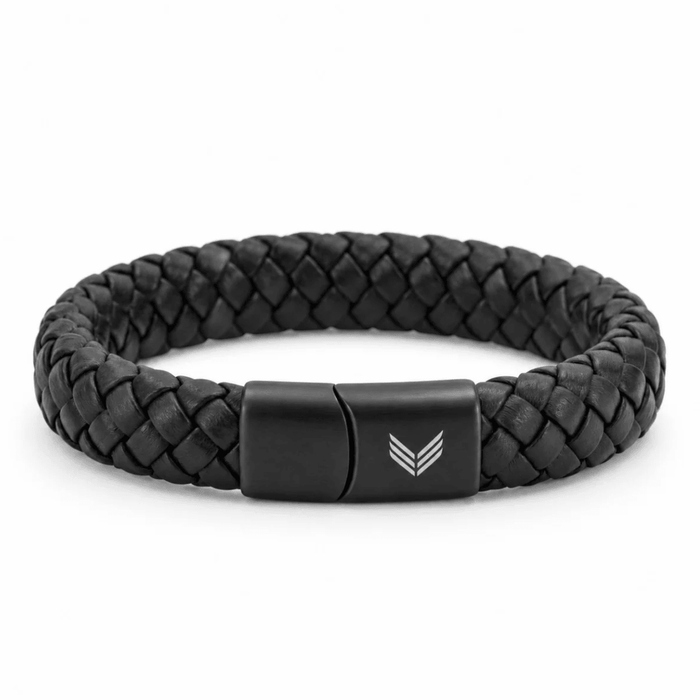 Vertig Magnetic Leather Bracelet Black