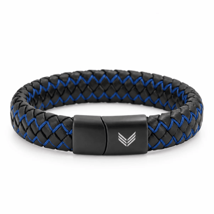 Vertig Magnetic Leather Bracelet Black Blue