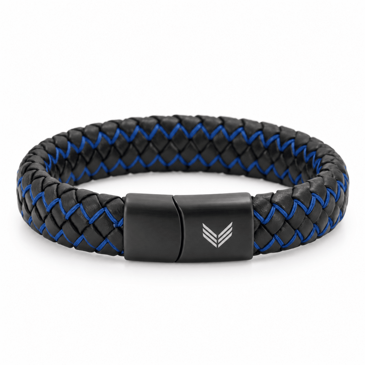 Vertig Magnetic Leather Bracelet Black Blue