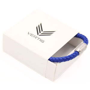 Vertig Magnetic Leather Bracelet Blue