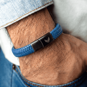 Vertig Magnetic Leather Bracelet Blue
