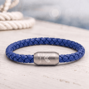 Vertig Magnetic Leather Bracelet Blue