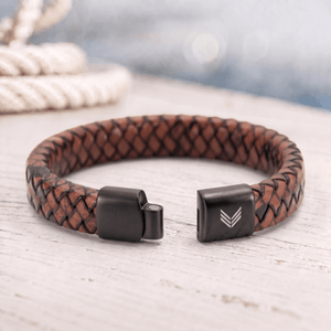 Vertig Magnetic Leather Bracelet Brown