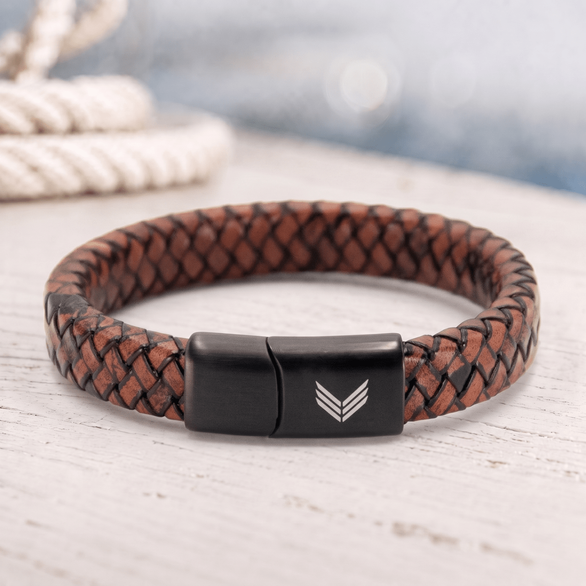 Vertig Magnetic Leather Bracelet Brown
