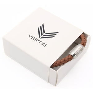 Vertig Magnetic Leather Bracelet Brown