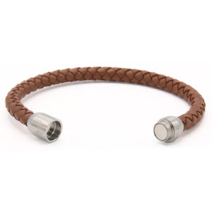 Vertig Magnetic Leather Bracelet Brown