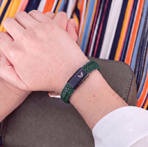 Vertig Magnetic Leather Bracelet Green