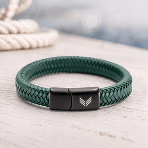 Vertig Magnetic Leather Bracelet Green
