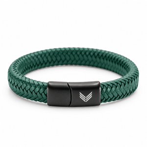 Vertig Magnetic Leather Bracelet Green