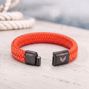 Vertig Magnetic Leather Bracelet Orange