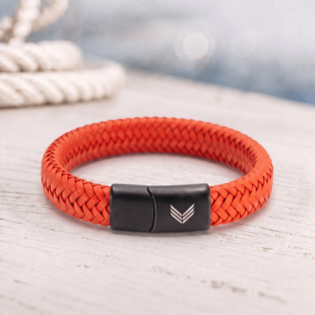 Vertig Magnetic Leather Bracelet Orange
