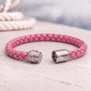 Vertig Magnetic Leather Bracelet Pink