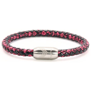 Vertig Magnetic Leather Bracelet Vintage Red