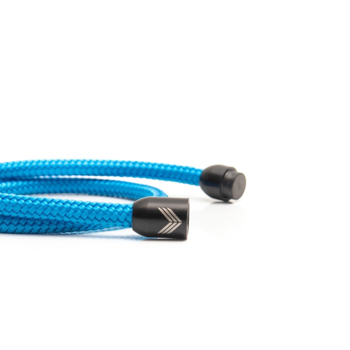 Aqua blue and black paracord bracelet 7.5
