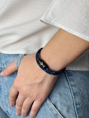 Paracord Bracelet Magnetic Dark Blue