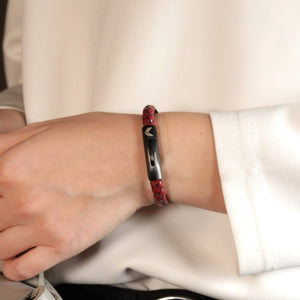 Vertig Leather Bracelet Dark Red